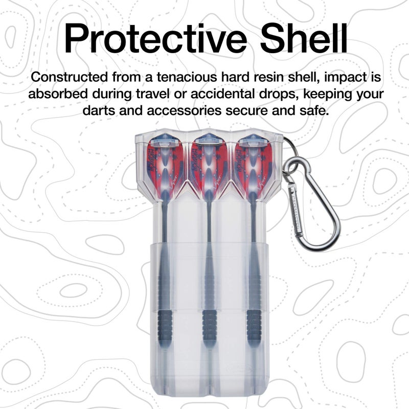Casemaster by GLD Products Nomad Adjustable Dart Case Clear with Carabiner - Fits Steel and Soft Tip Darts up to 6.5 inches - Image 2